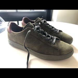 CLAE Size 11 Suede and Leather Sneakers (Olive)